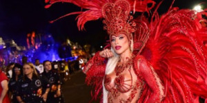 Após desmaio, Ana Paula Minerato usa fantasia de mais de R$ 50 mil para Carnaval